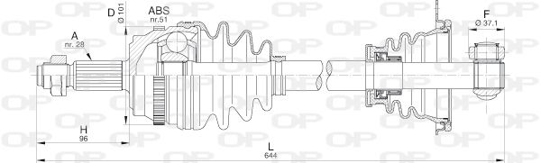 OPEN PARTS Vetoakseli DRS6209.00